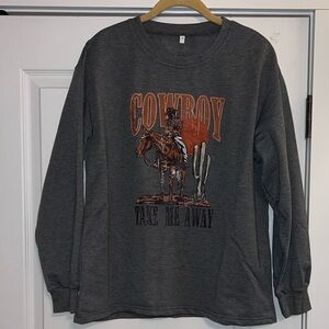 Cowboy Take Me Away Graphic Thin Sweatshirt